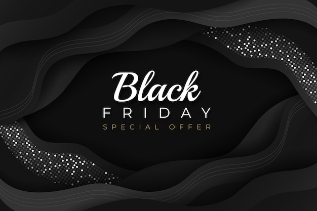 Free vector realistic wavy black friday background