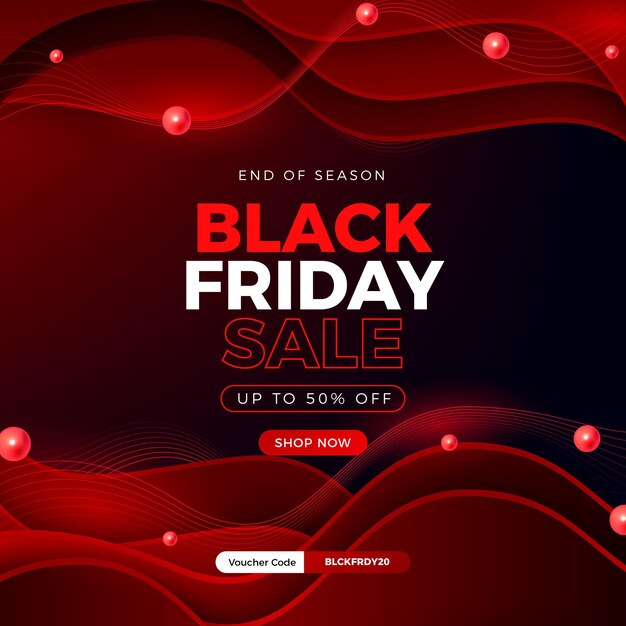 Realistic wavy black friday background