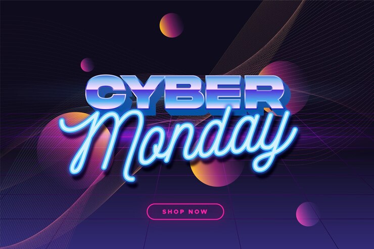 Free Vector realistic wavy cyber monday background