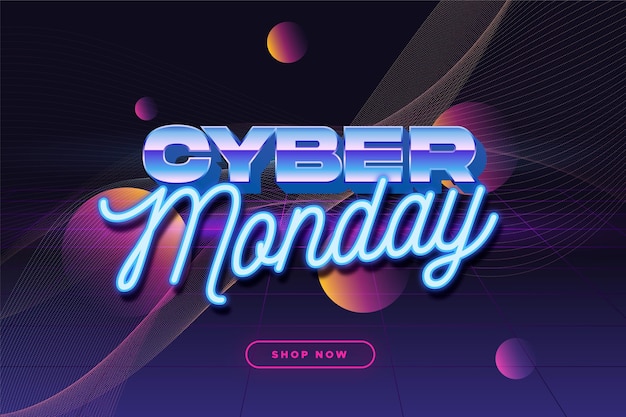 Realistic wavy cyber monday background