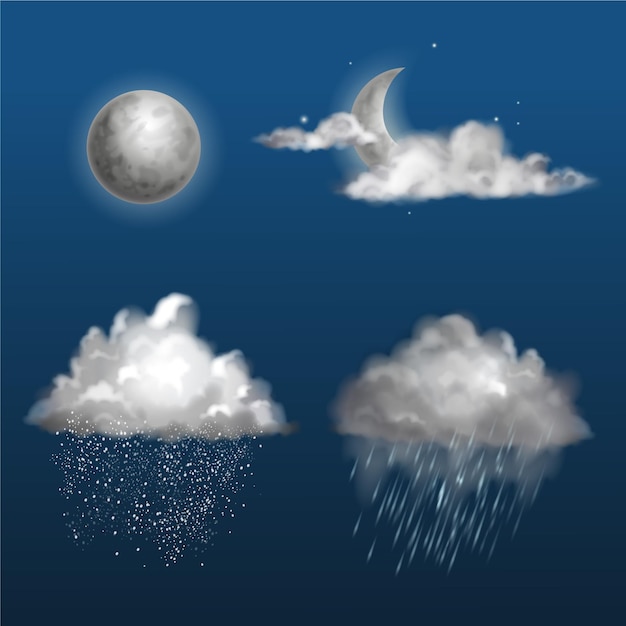 Бесплатное векторное изображение Реалистичные погодные эффекты