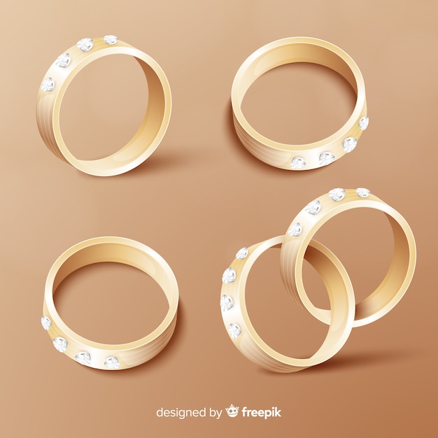 Free vector realistic wedding rings