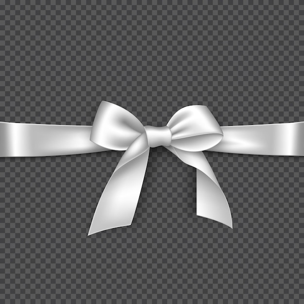 Free vector realistic white bow and ribbon