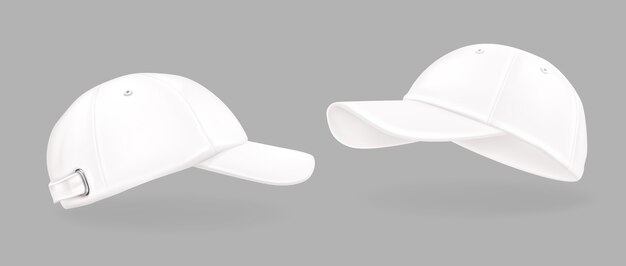 현실적인 흰색 모자 컬렉션