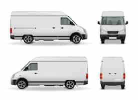 Free vector realistic white cargo van