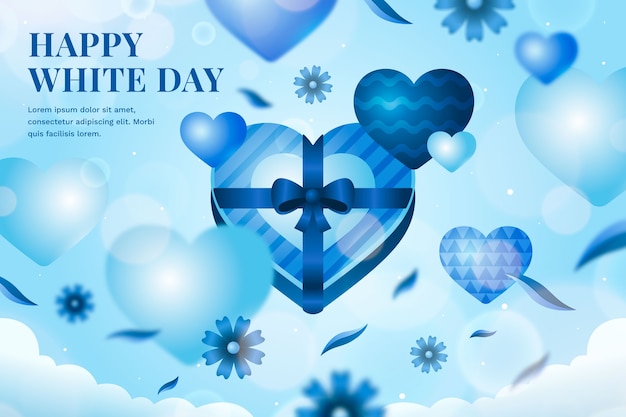 Realistic white day celebration background