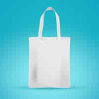 Free vector realistic white fabric bag