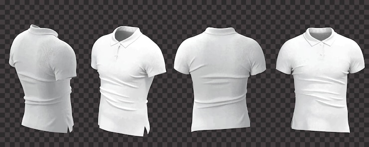 Free Vector realistic white male polo shirt collection