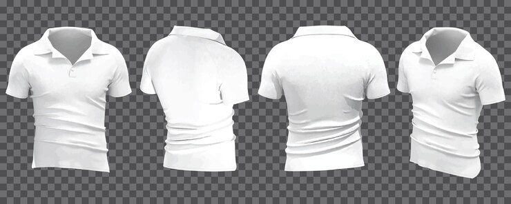 Free Vector realistic white male polo shirt in different view
