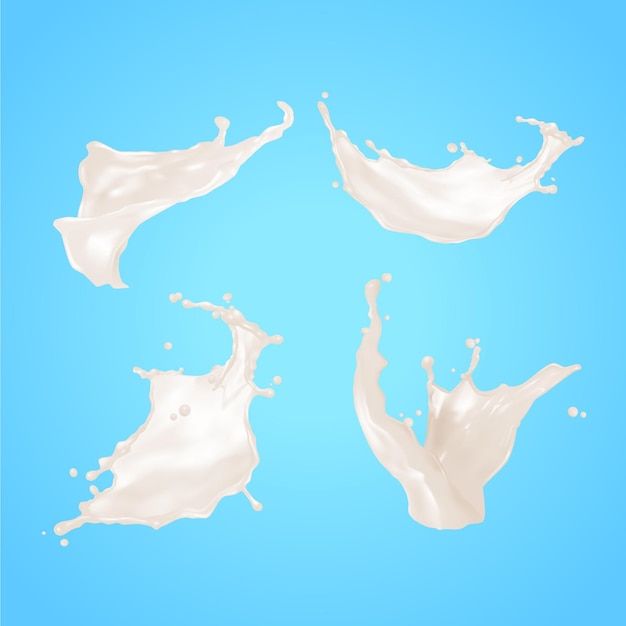 Free vector realistic white splash collection