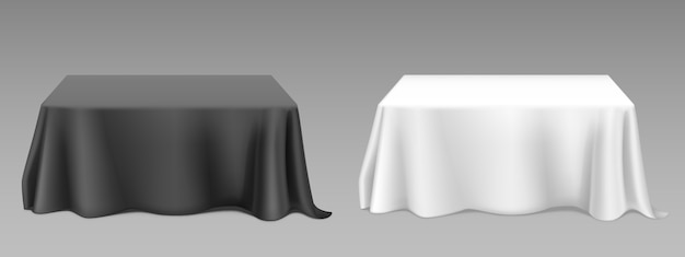  realistic white tablecloth on tables