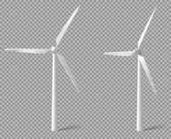 Бесплатное векторное изображение Реалистичная белая ветряная турбина