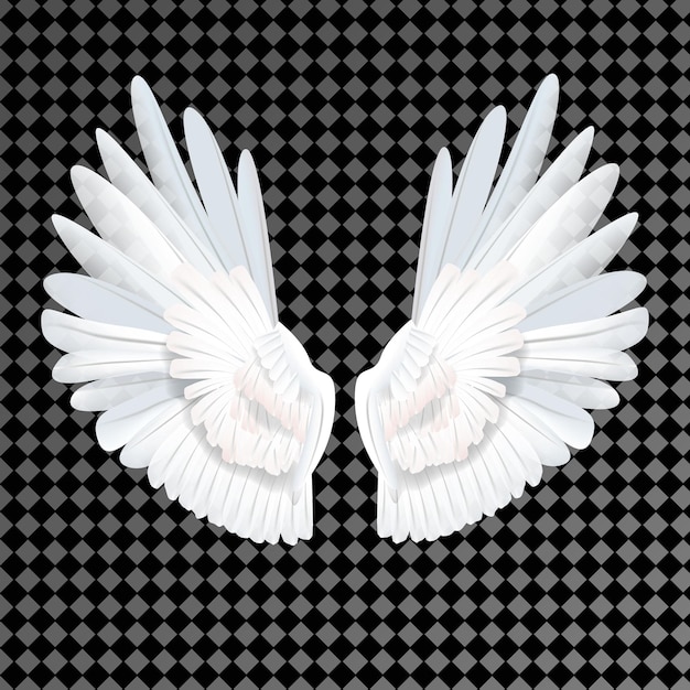 Free vector realistic white wings on transparent background
