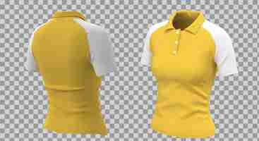 Free vector realistic white and yellow female polo shirt side view