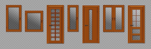 Free vector realistic windows rendering set
