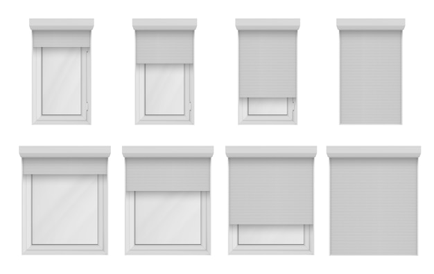 Free vector realistic windows rendering set