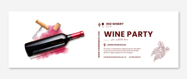 Realistic wine party twitter header