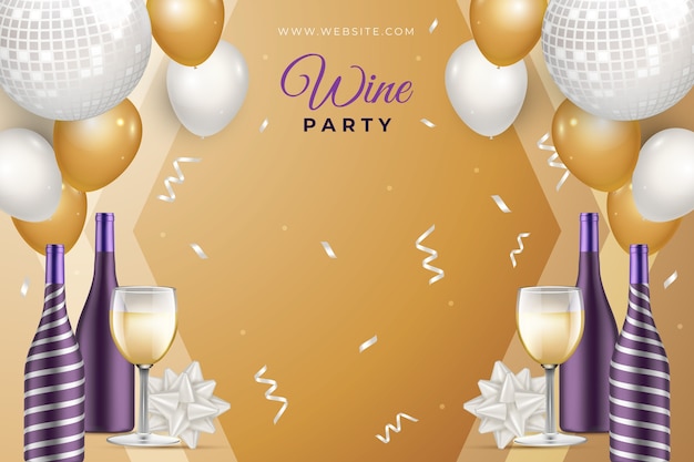 Realistic wine party with balloons photocall
