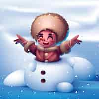 Free vector realistic winter eskimo illustration