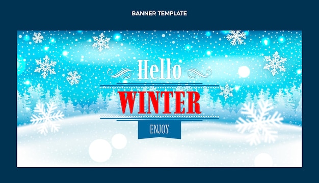 Free vector realistic winter horizontal banner