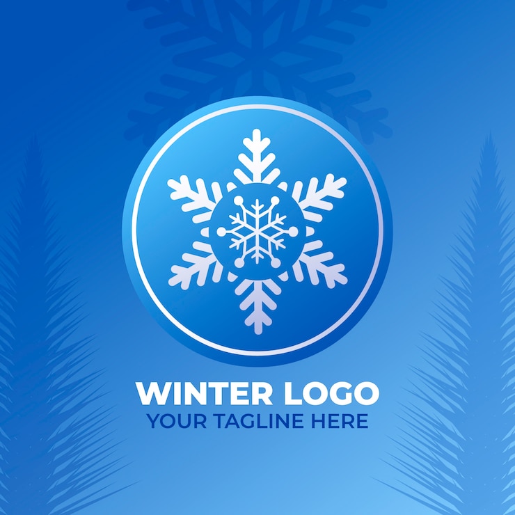 मुफ़्त वेक्टर realistic winter logo template