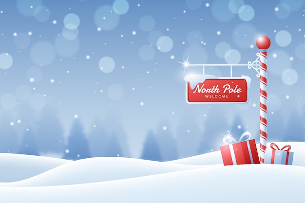 Free vector realistic winter north pole background