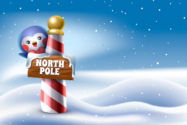 Free vector realistic winter north pole background