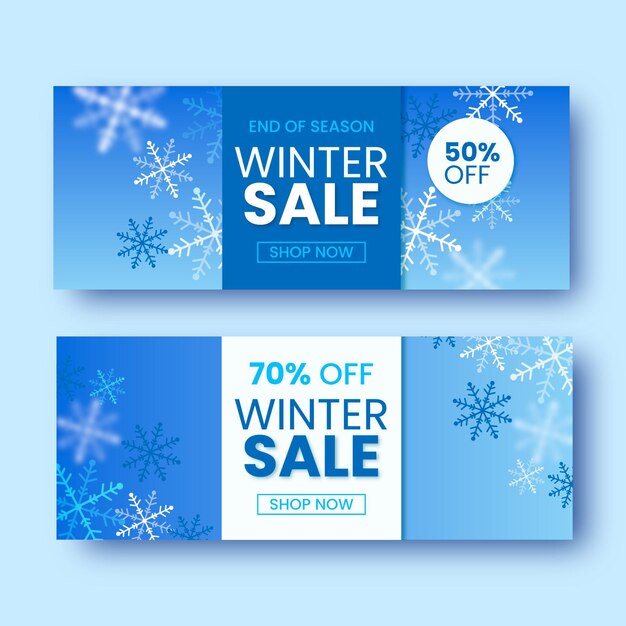 realistic winter sale banners template