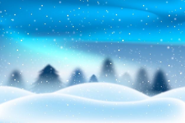 Vettore gratuito sfondo realistico di celebrazione della stagione invernale