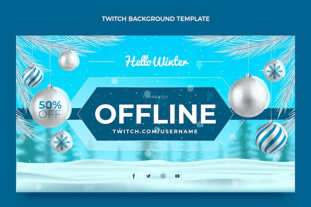 Realistic winter twitch background