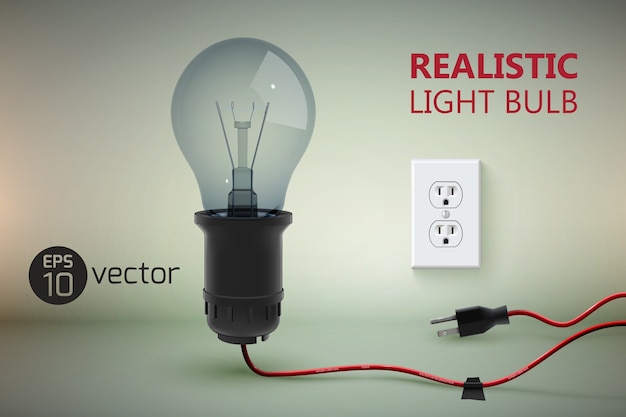 Free vector realistic wired lamp