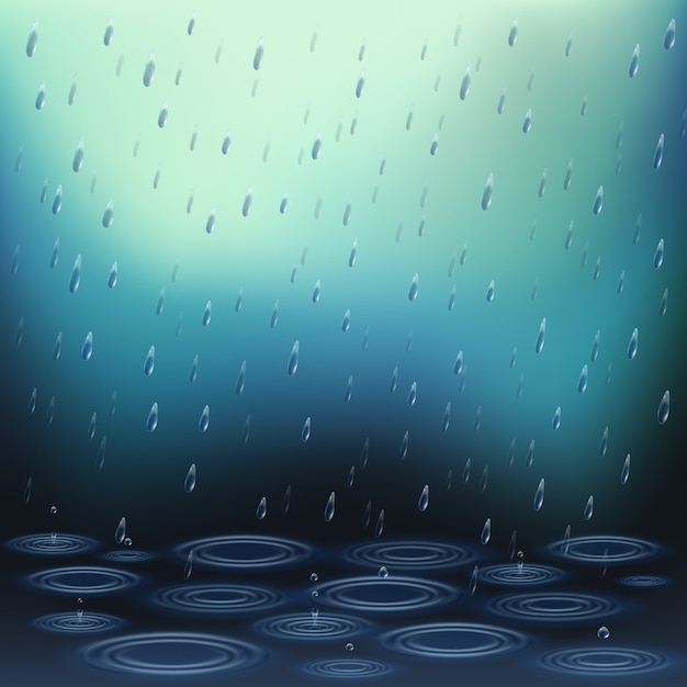 雨のしずくと水ベクトル図の波紋と現実的