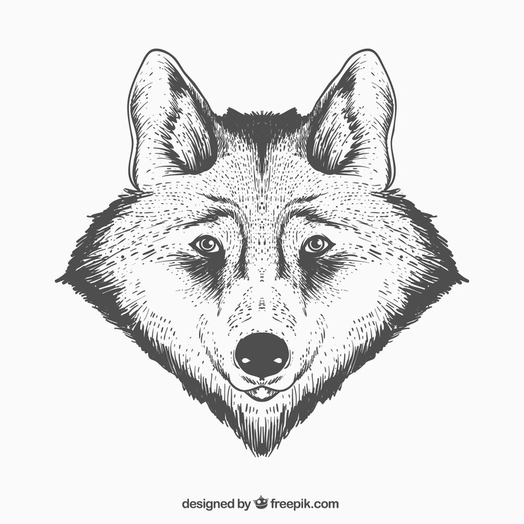 무료 Vector 현실적인 늑대 얼굴