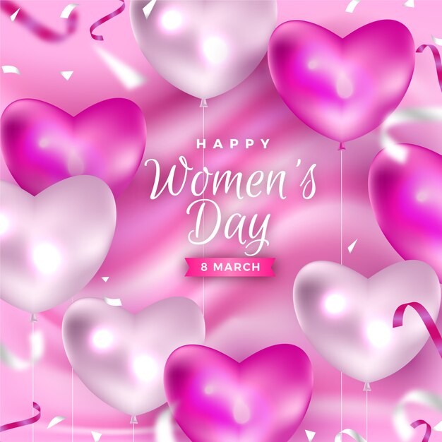 Realistic women's day background