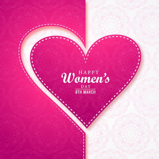 Realistic women's day greeting card with heart