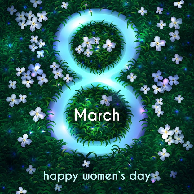 Бесплатное векторное изображение Реалистичный женский день с цветами