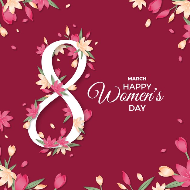 Free vector realistic womens day concept