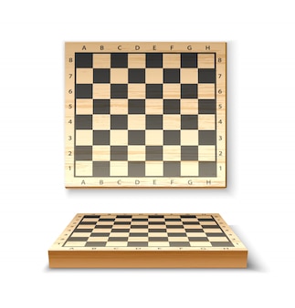 Реалистичная деревянная шахматная доска для игры в шахматы