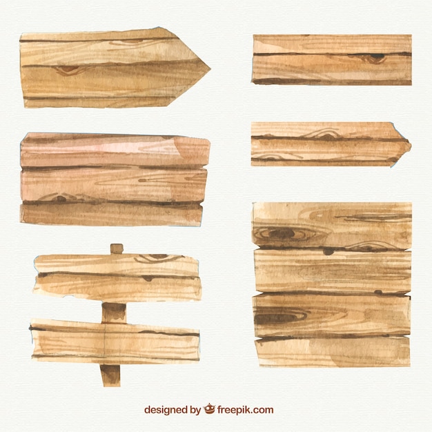 Free vector realistic wooden signs