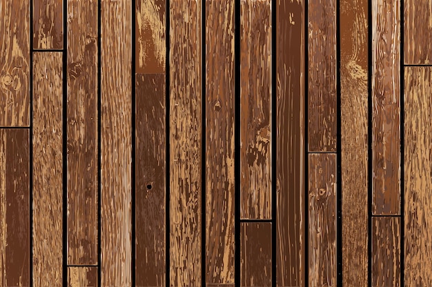 Free vector realistic wooden wall and floor with aged surface