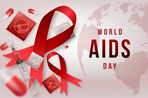 Free vector realistic world aids day background