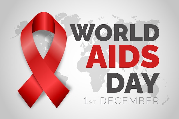 Realistic world aids day illustration