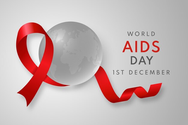 Realistic world aids day illustration