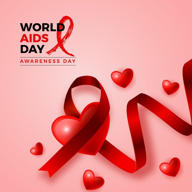 Realistic world aids day illustration