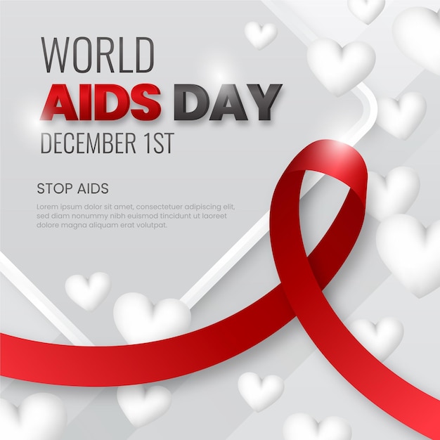 Realistic world aids day illustration