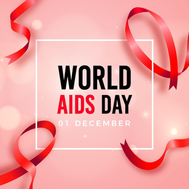 Realistic world aids day illustration