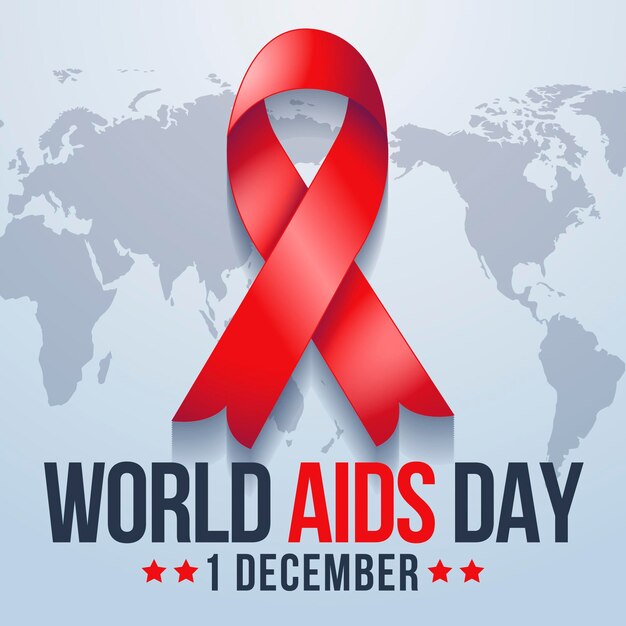 Реалистичная иллюстрация всемирного дня борьбы со СПИДом