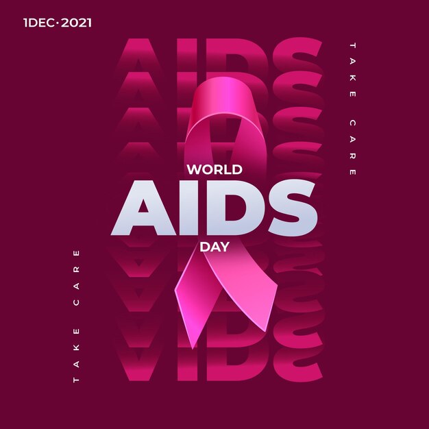 Realistic world aids day illustration