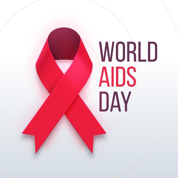 Реалистичный всемирный день борьбы со СПИДом с лентой