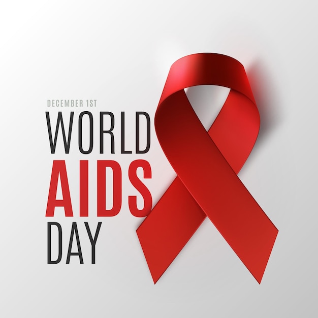 Red ribon - symbol of world aids day Royalty Free Vector